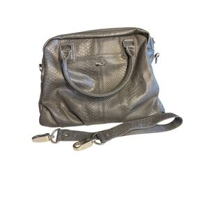 Jewell‎ Silver Snakeskin Satchel Crossbody Bag Purse